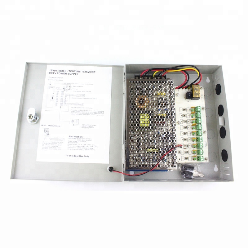 AC DC 120W 12v 10a 9 канал электропитания CCTV