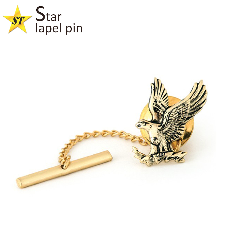Custom gold eagle unique tie tacks