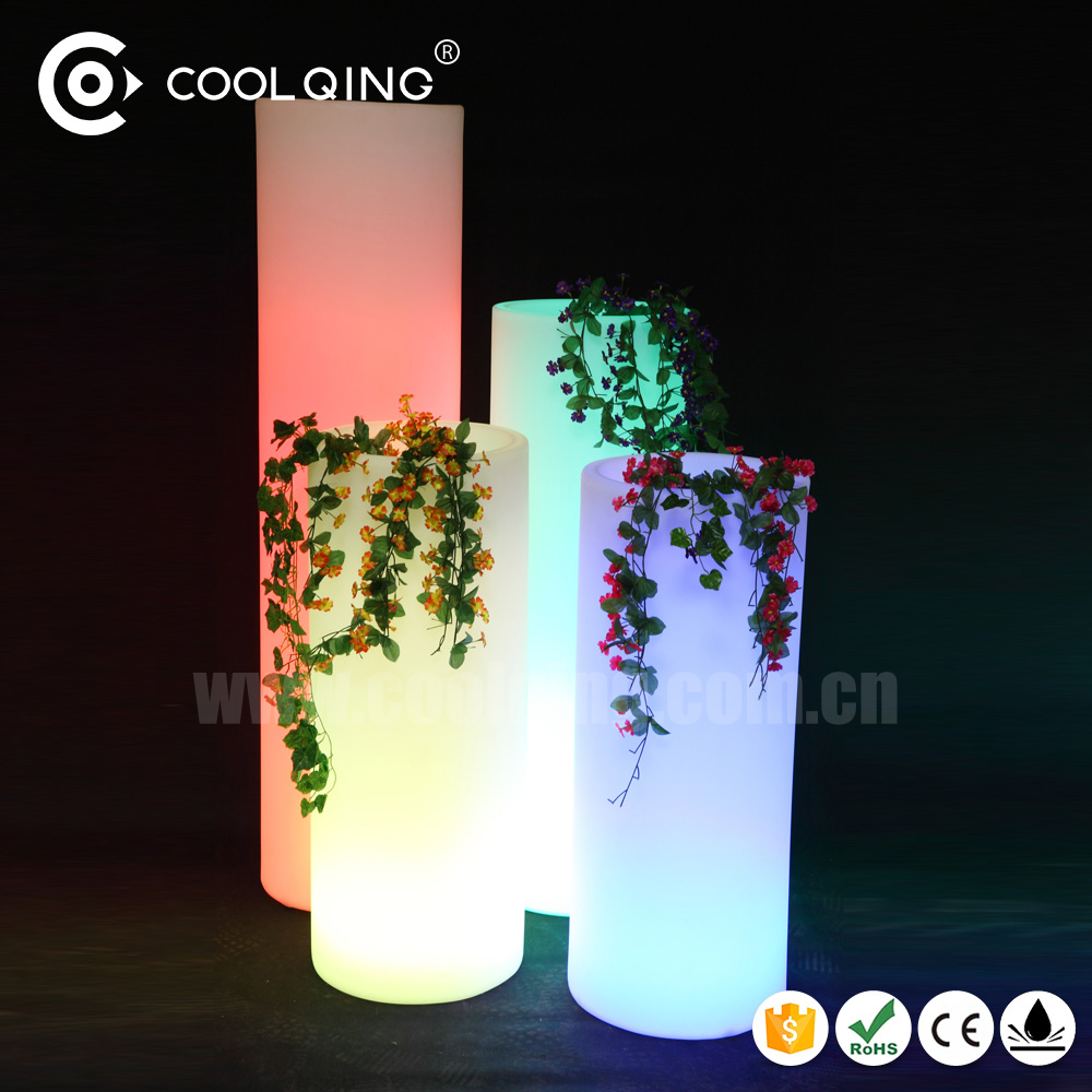 rechargeable illuminated led flower pot/colorful flashing flower vase for wedding and event party