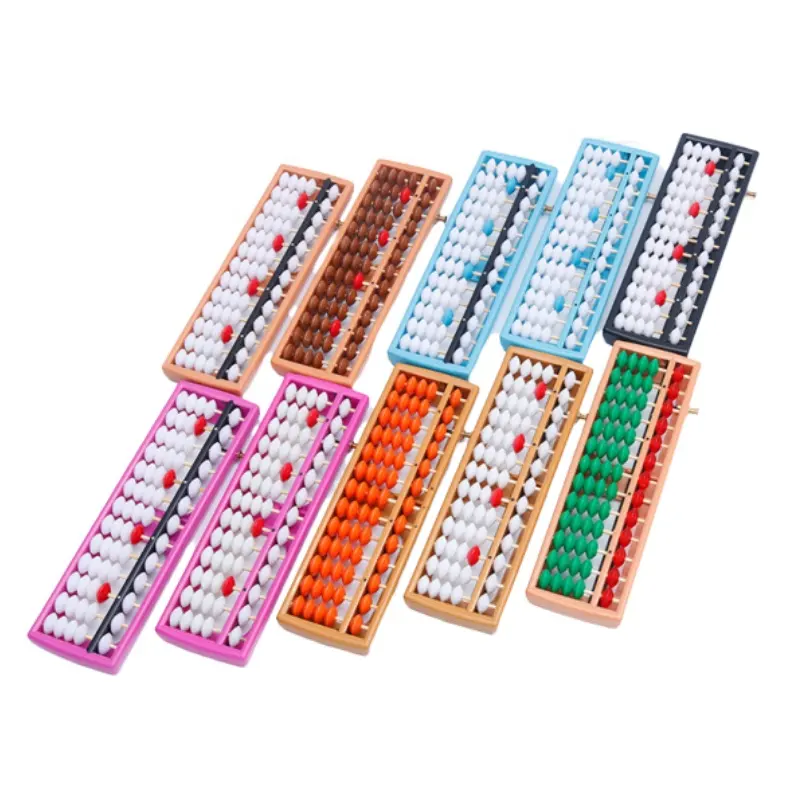 New Arrival Good Quality 13 Rods Student Abacus Soroban ABS Beads Column OEM Custom Logo Chinese Cheap Colorful Reset Abacus Toy