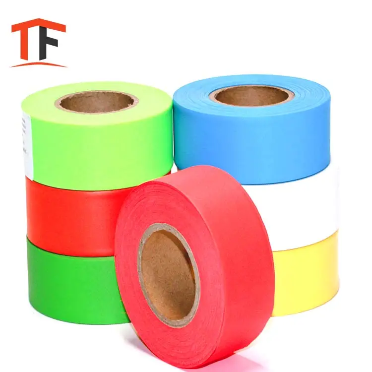 Fluorescent PVC survey marking flagging tape ribbon with solid color