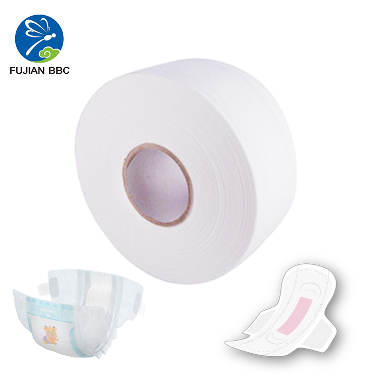 Raw Material Jumbo Roll Virgin Fluff Wood Pulp for Diapers and Sanitary napkins Making