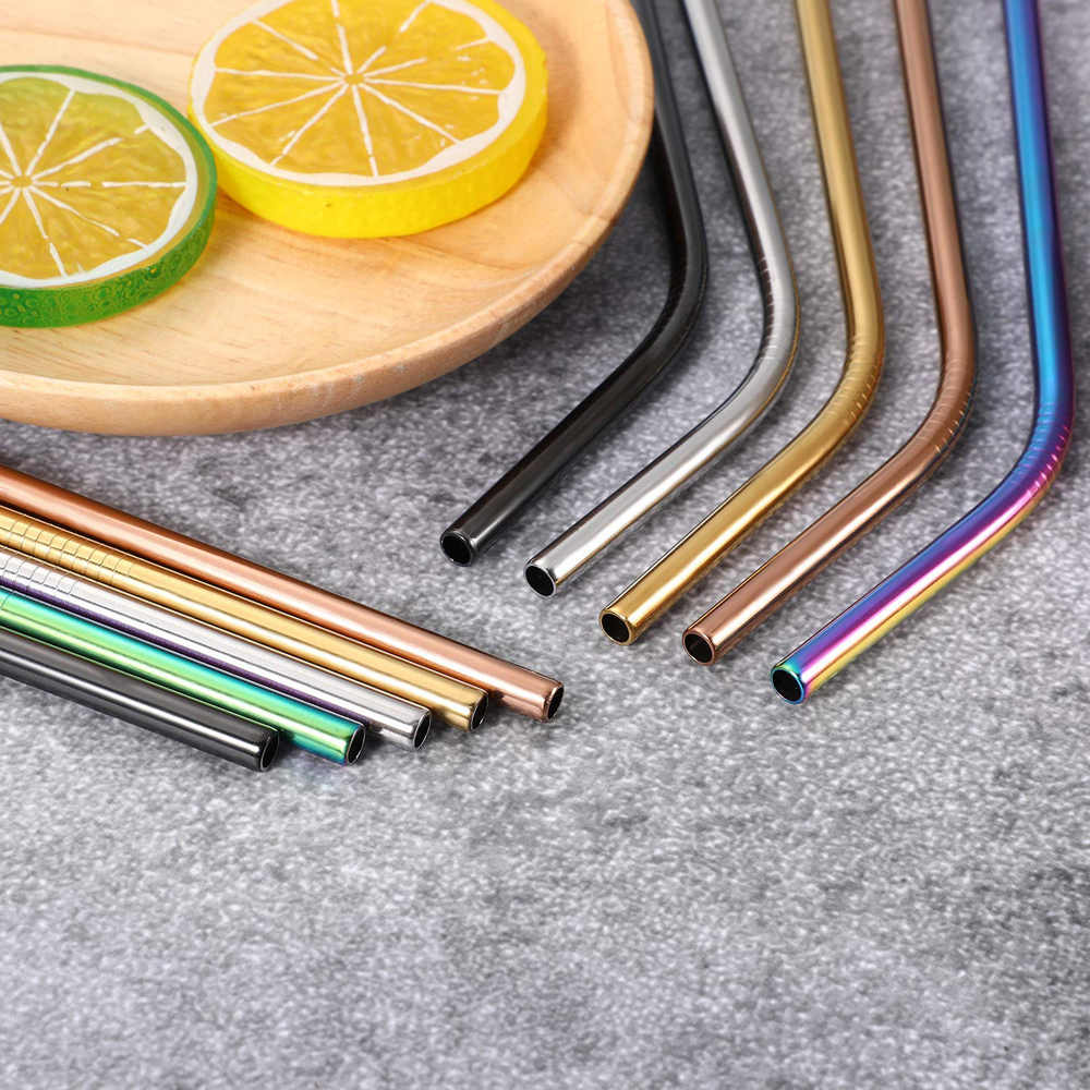 Amazon Best продавцы многоразовые нержавеющая сталь питьевой соломы металлическая соломинка с щеткой