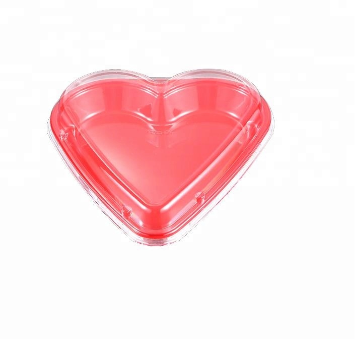 Easy Take-away Disposable Plastic Food Container Popular Red Heart Sushi Box XG-1220