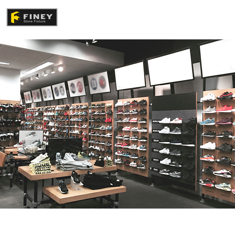 Sneakers Sport Shoe Shop Interior Design Footwear Stand For Shop