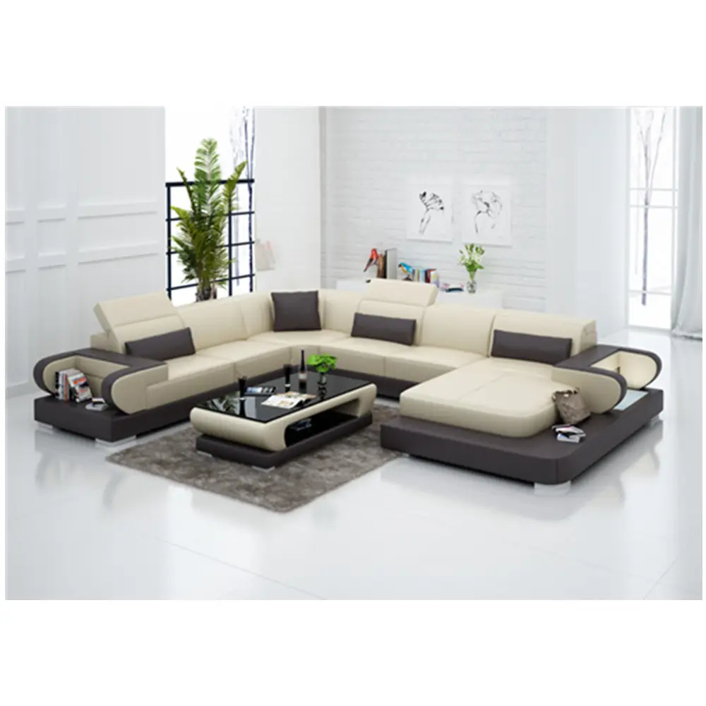 China customized high quality living room leather sofa