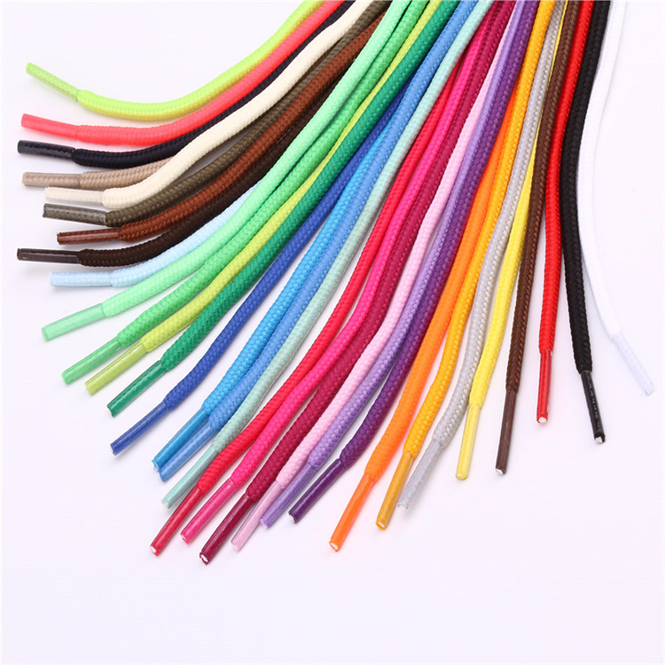 Wholesale New Style Top Quality Polyester Shoelace Solid Color Classic Casual Round Shoelaces In stock