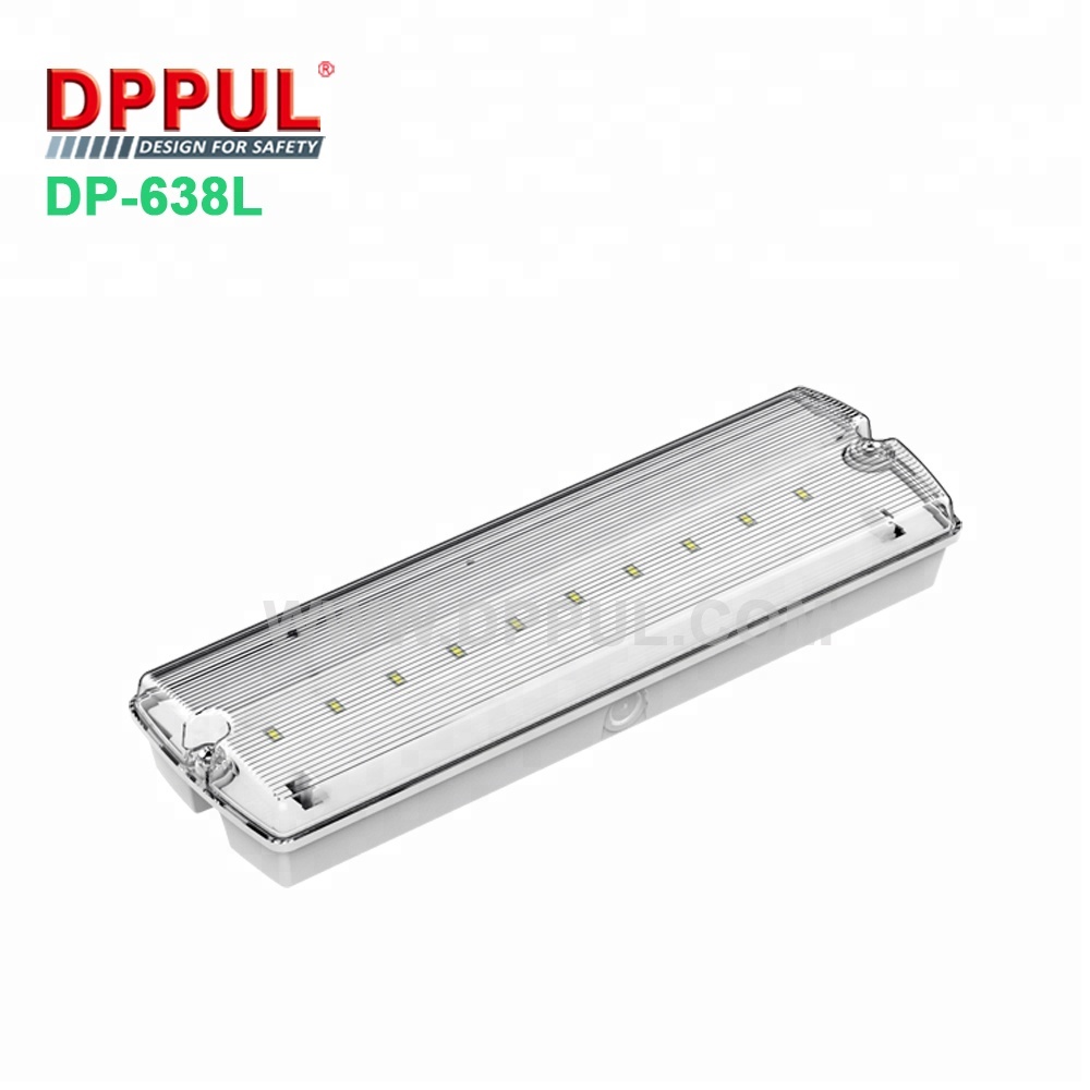 Dppul IP65 противопожарная эвакуация Встроенный светодиодный перезаряжаемый аварийный свет и схема Дизайн 2 года