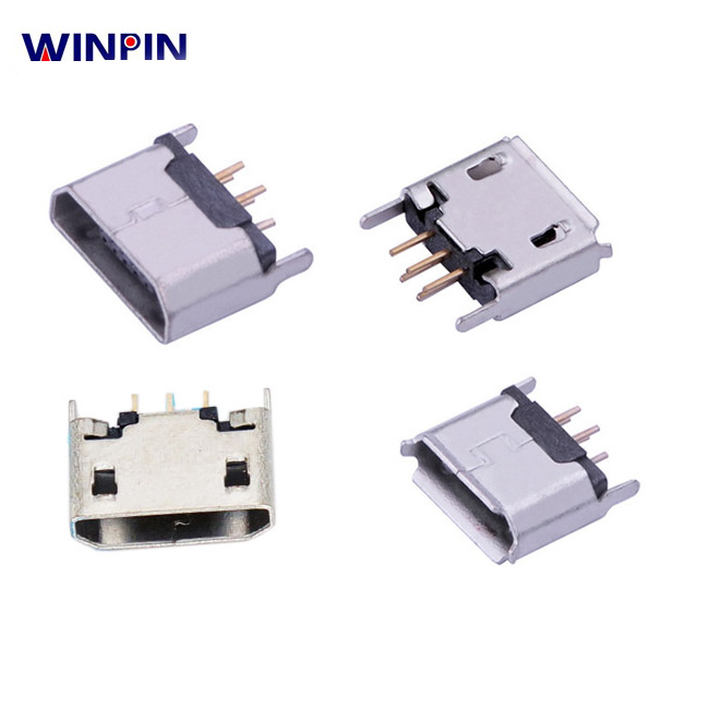 WINPIN micro usb разъем 2,0 b Тип 5pin вертикальное сквозное отверстие для телефона android