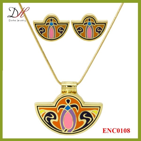 Daihe ENC0108 красивый кулон ожерелье комплект ювелирных изделий, красочный комплект ювелирных изделий эмали