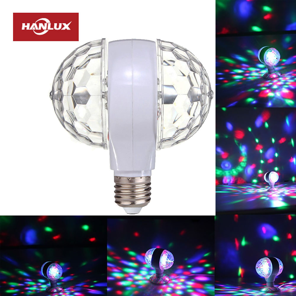 Оптовая продажа, B22 E27 RGB светодиодный волшебный шар, вращающийся светодиодный диско-светильник