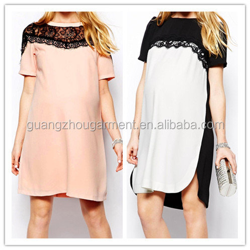 2014 Fashion Последние Проекты свободные кружева футболка платье для беременных дешевой цене сделано в Китае оптом платье для беременных