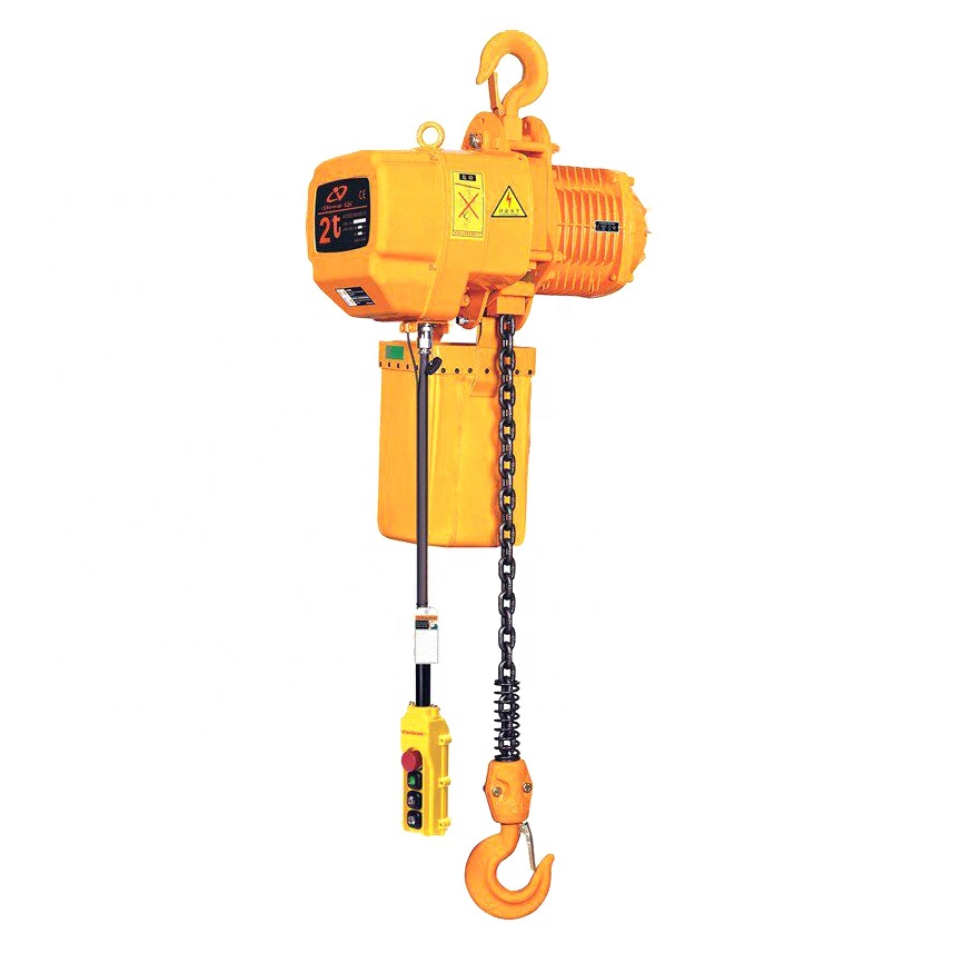 1 2 3 5 ton electric chain hoist stage with electric trolley or fixed type