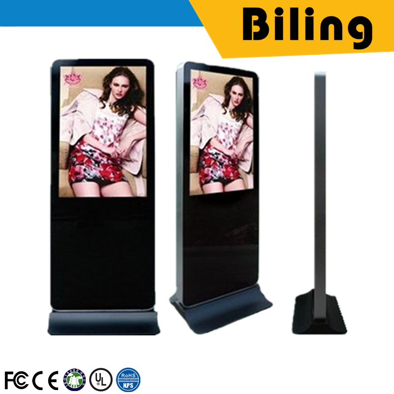 32-65inch Напольный стенд Свободно стоящие рекламные ролики торгового центра 3G
