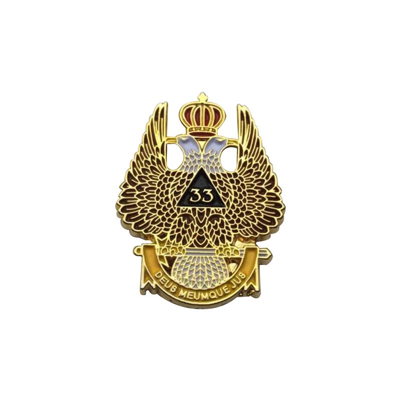 Оптовая продажа, шотландский масонский значок на лацкан, 33 градуса, Крылья вверх