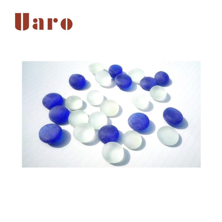 Ocean blue frosted pebble glass mosaic tiles