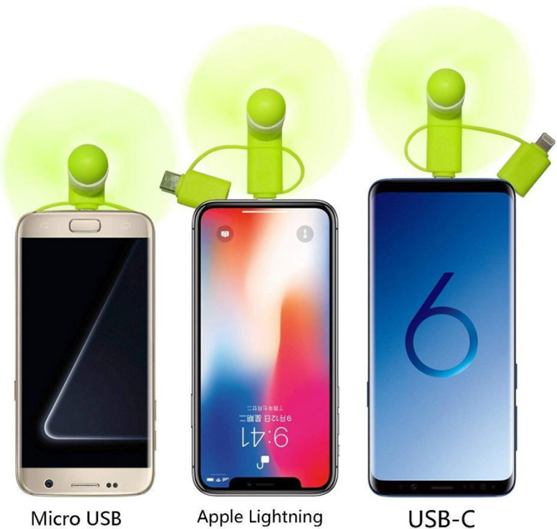 Портативный микро-USB-вентилятор с принтом логотипа, мини-вентилятор на базе Android для iPhone