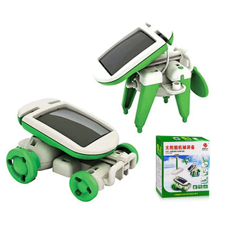 Developmental toys kids training toy new 6-in-1 DIY educational solar robot toys kit
