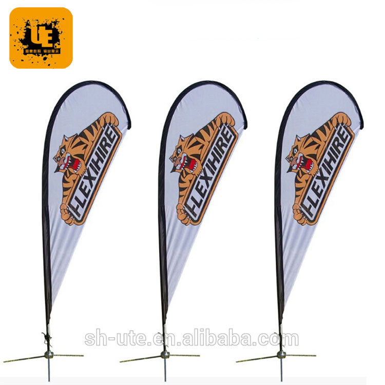 Hot Deal Custom Feather Flag Teardrop Flag Beach Flag Plastic Water Base For Advertising