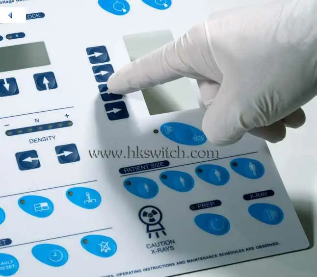 Polyester Membrane switch with metal domes and LED