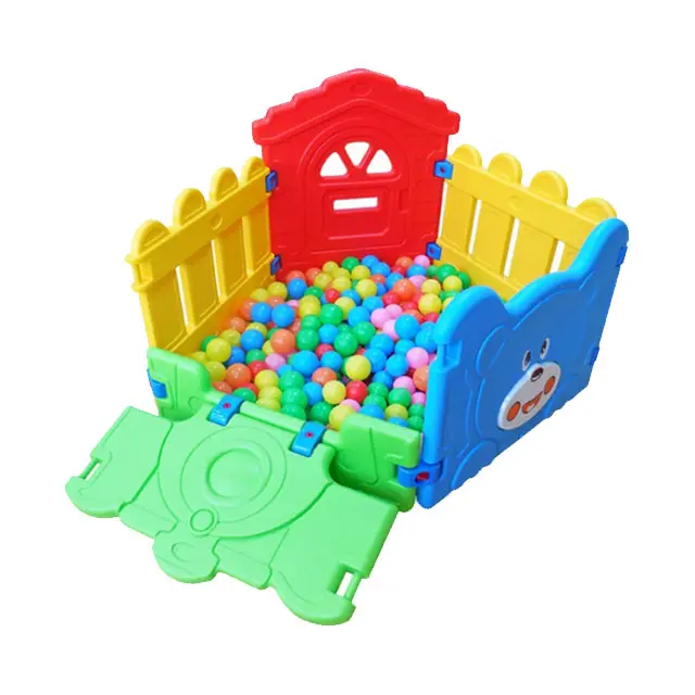 Красочный детский пластиковый забор, пластиковый Океанский бассейн для детского сада, забор для бассейна с горкой