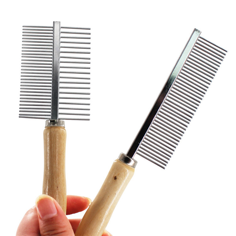 Производитель оптовая продажа собака dematting инструменты деревянная собака расческа