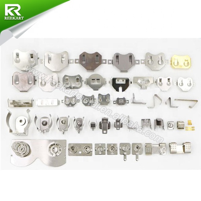 SMT high quality precision stamping nickel plated spring steel SMT aaa battery holder  aaa battery clip