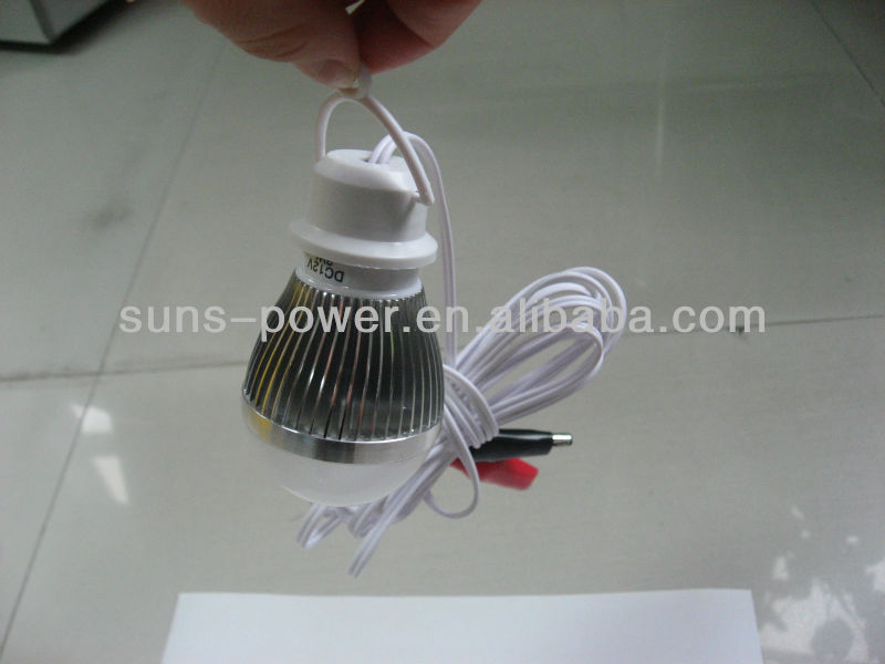 Высокая эффективность DC12V 3 Вт из светодиодов лампочка E27 с 3 м кабель и постоянного тока круглый разъем ( или зажимы )