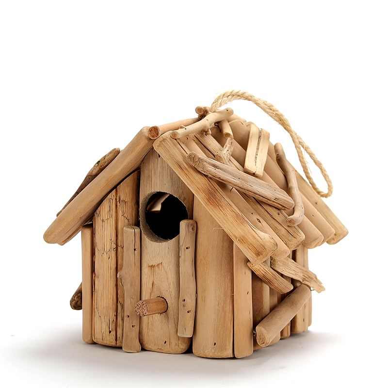 Baihe ручная работа Птичье гнездо hangingdriftwood сарай на дерево DIY детский подарок