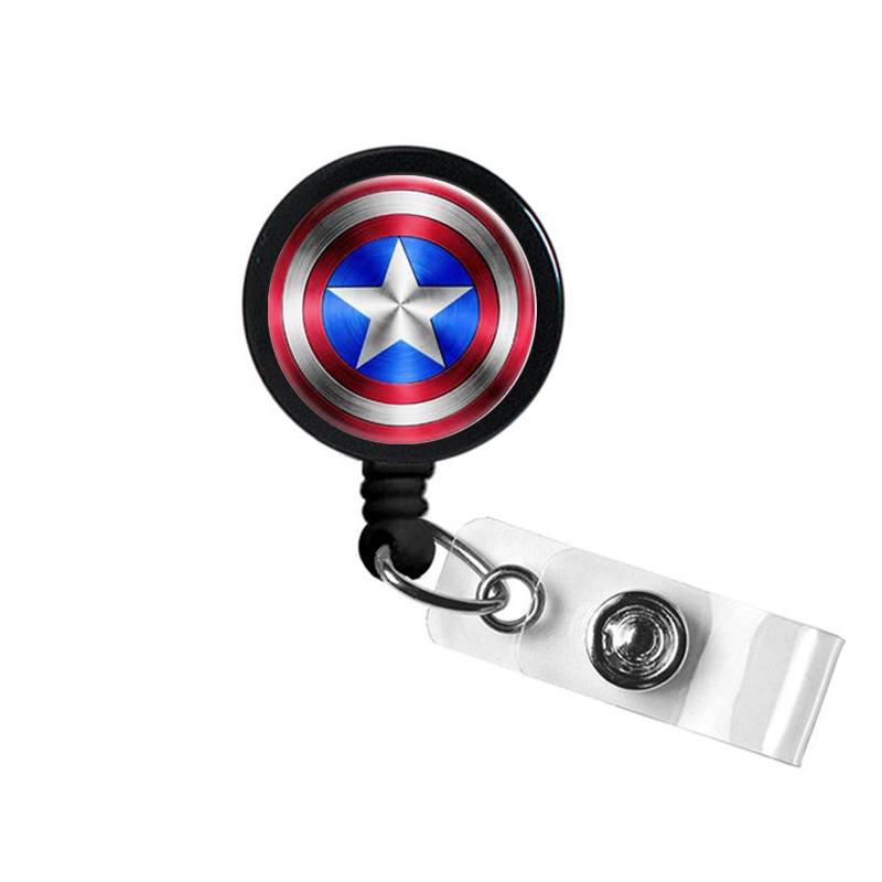 Бейдж Captain America ID, держатель катушки, держатель с зажимом, выдвижной RT, для медсестер, легочного врача