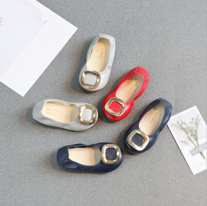 LM6516Q children leather shoes girl single shoe fashion soft bottom baby princess shoes