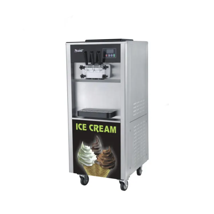 CE Certification Soft Automatic Three Flavour Self Service Snack Use Commercial Soft Ice Cream Making Machine
