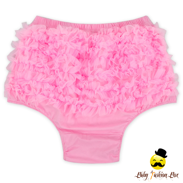 Newborn Baby Clothes Plain Pink Cotton With Chiffon Lace Ruffle Baby Underwear Bloomers