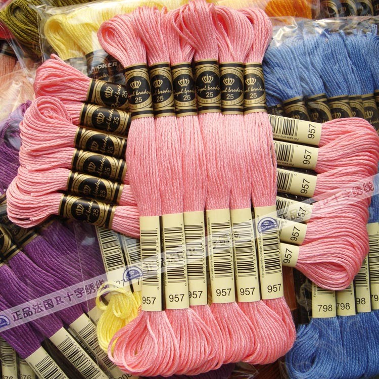 Royalbroderie 447 цветов 100% хлопок вышивка крестом нить