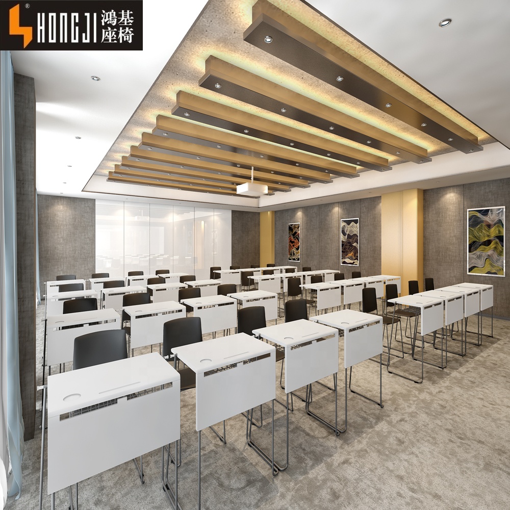 Hongji 1801 Горячая продажа металлический каркас Штабелируемый Пластиковый Стол для обучения