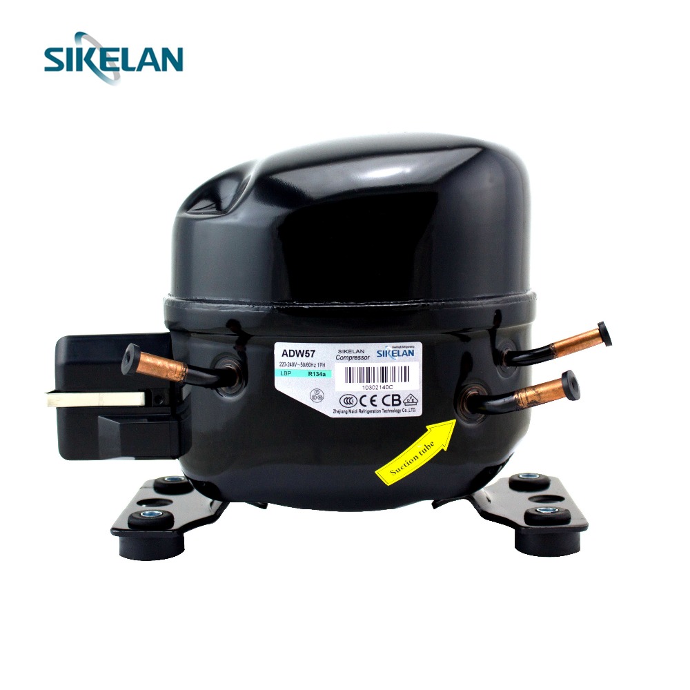 SIKELAN ADW57 220V Refrigerator Parts 134A Household Appliances Compressor Hermetic Electric 1/5 HP Refrigeration Compressor