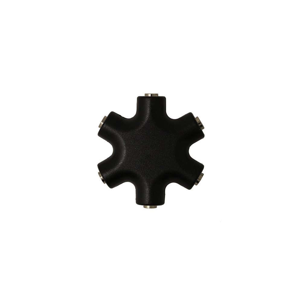 Wholesale New 6 Way 3.5mm Stereo Audio Headset jack Hub Splitter Up to 5 Headphones to MP3