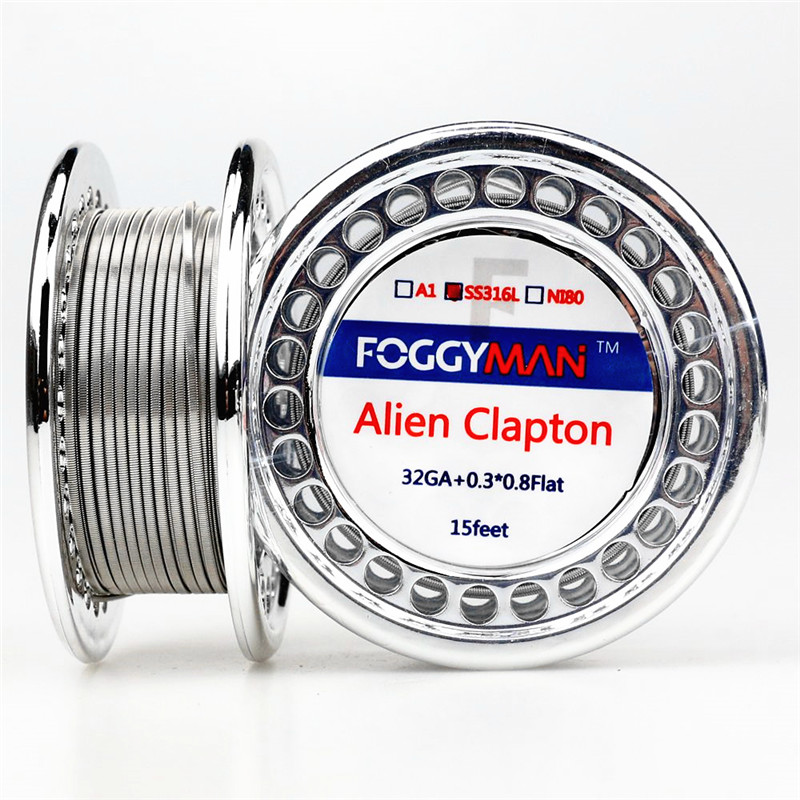Проволока Foggyman SS316L, предварительно завернутая проволока clapton Tiger Twist Hive fused clapton alien clapton, плоская Смешанная проволока для нагрева с поворотным сопротивлением
