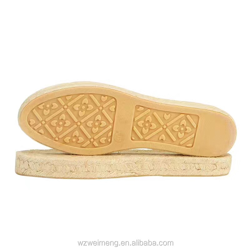 latest design flat casual espadrille shoes jute+rubber material sole