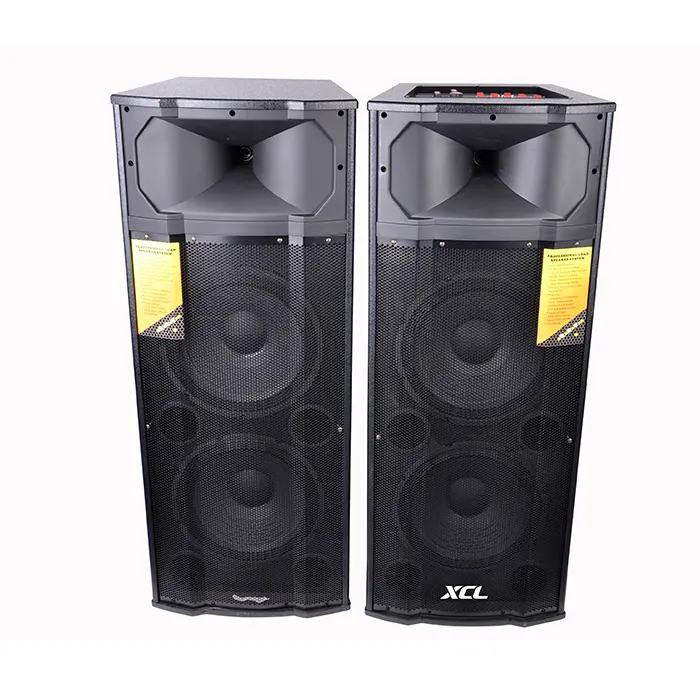 2.0 audio pro stage speaker wooden DJ sound Professional active stage with Wireless microphone