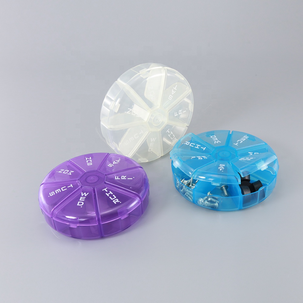 BEST R583 еженедельно вращающийся Pill Box путешествия Splitter Pill Организатор Медицина коробка резак 7 день Pill контейнер