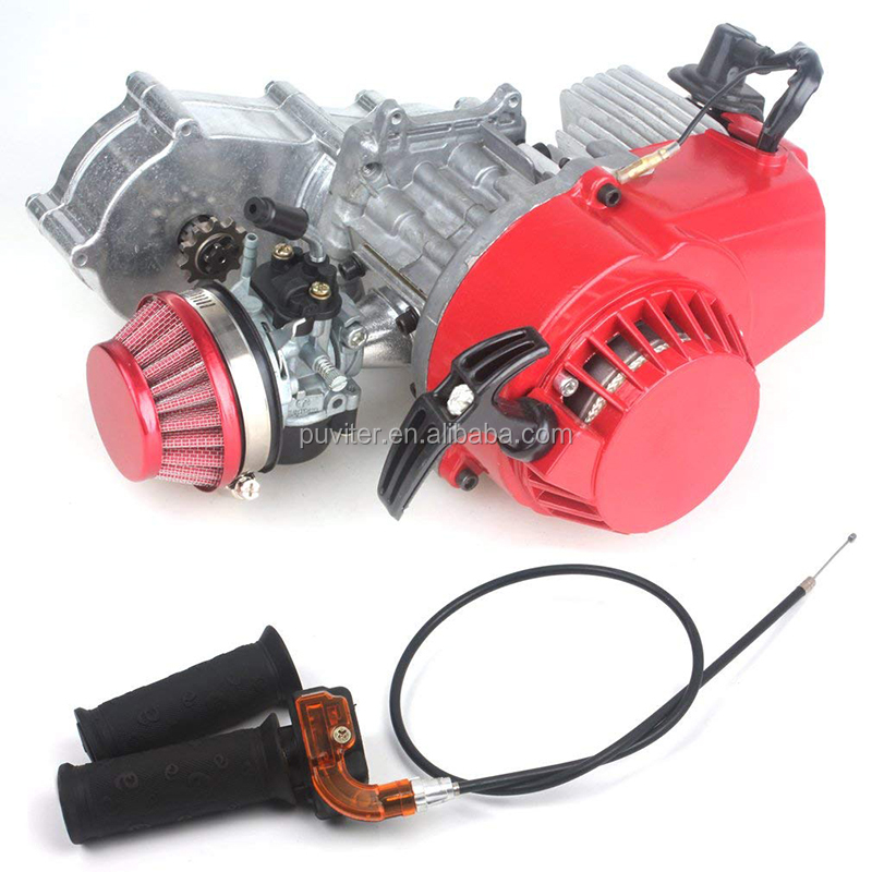 2-х тактный двигатель с редуктором для 47cc 49cc 50cc мини карманный велосипед газа G-скутер способный преодолевать Броды ATV Quad велосипед Dirt Pit велосипеды