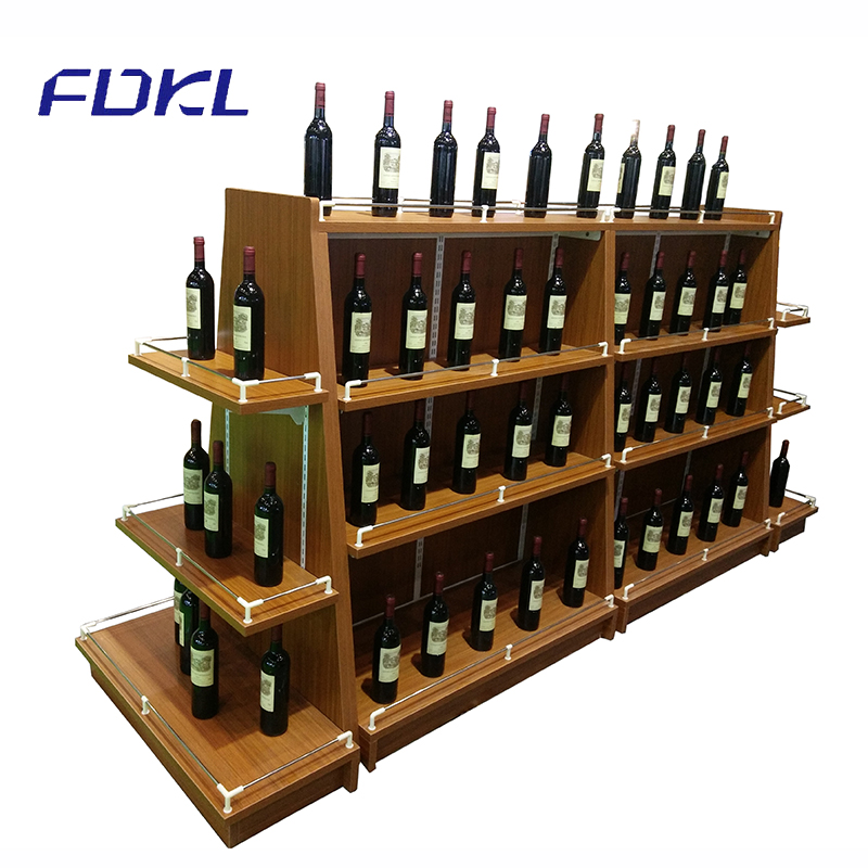 High quality certificate wooden and metal wine rack shelf unit