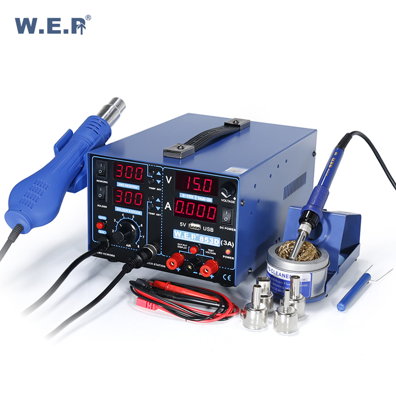 WEP 853D3A 4 светодиода с USB-разъемом для ремонта мобильных телефонов, паяльная наладочная станция