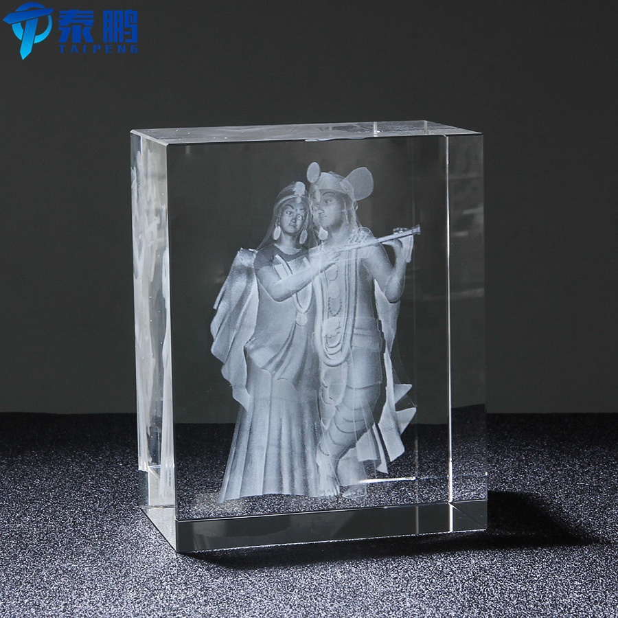 Лазерная 3D гравировка Группа фото Хрустальная модель для корпоративного делового подарка или украшения дома