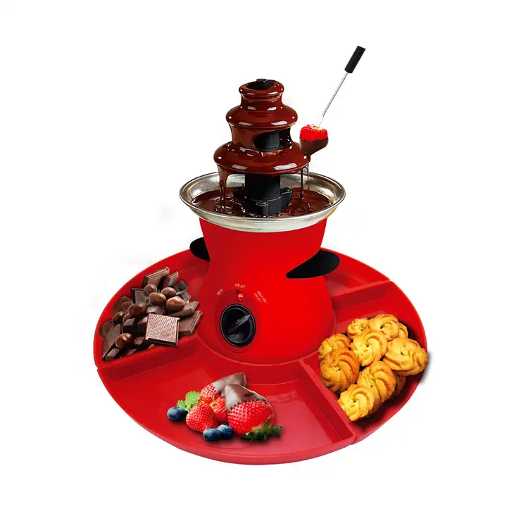 3 Tier Chocolate Fondue Fountain - Electric Stainless Choco Melts Dipping Warmer Machine - Melting, Warming