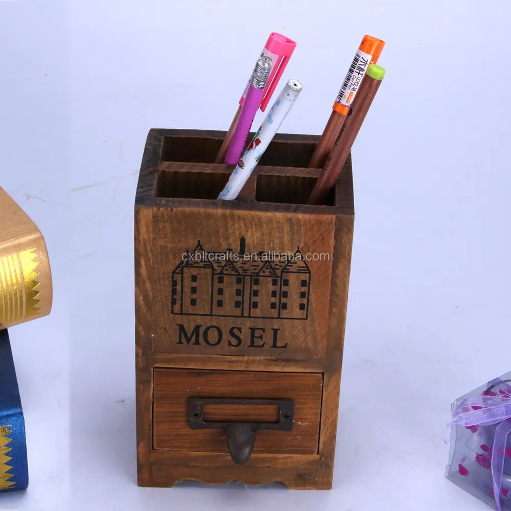 Pencil And Pen Holder Spruce Wooden Pen Holder/wooden Pencil Vase