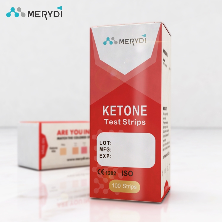 Changchun Merydi FDA CE одобренный Amazon поставщик кетон полосы для высоких кетонов в моче с тестовыми полосками