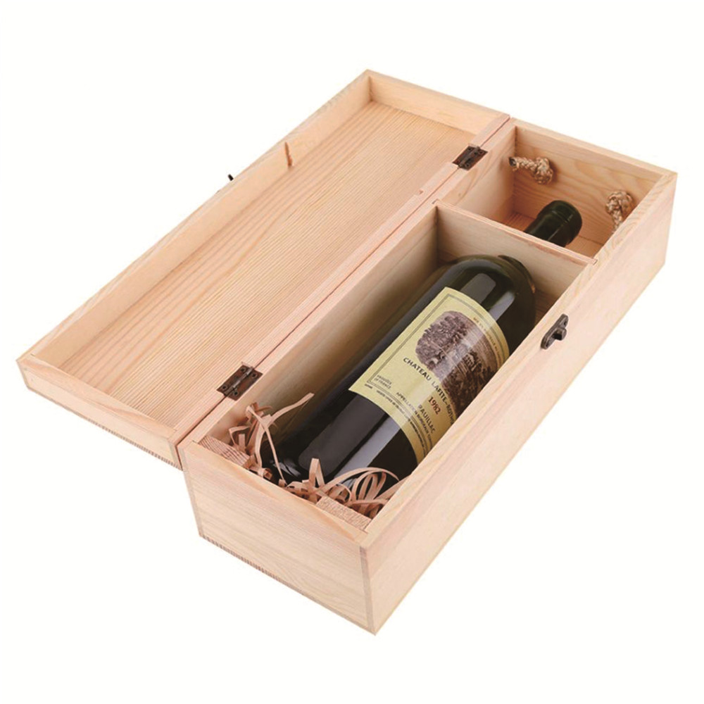 Customized cheap handmade solid wood wine box