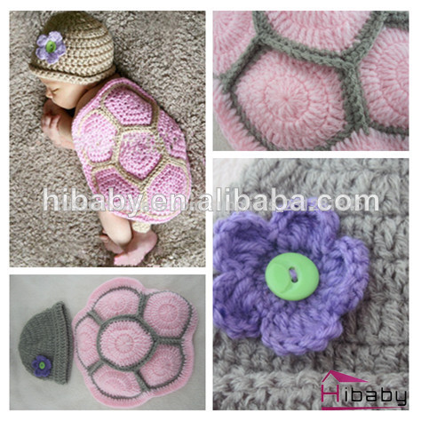 Hand crochet pink little turtle Baby shower gift Wool hat for hip supplies wholesale